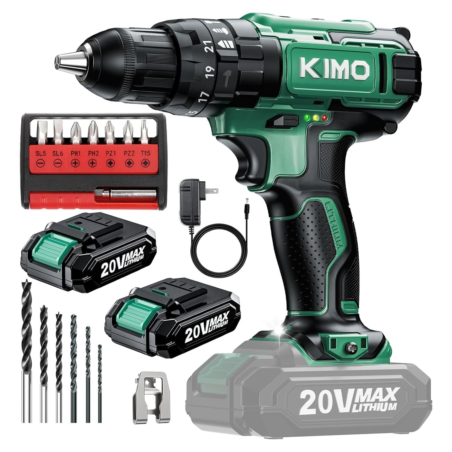 Taladro KIMO Inalámbrico 20V 1350 RPM 350 Nm Torque