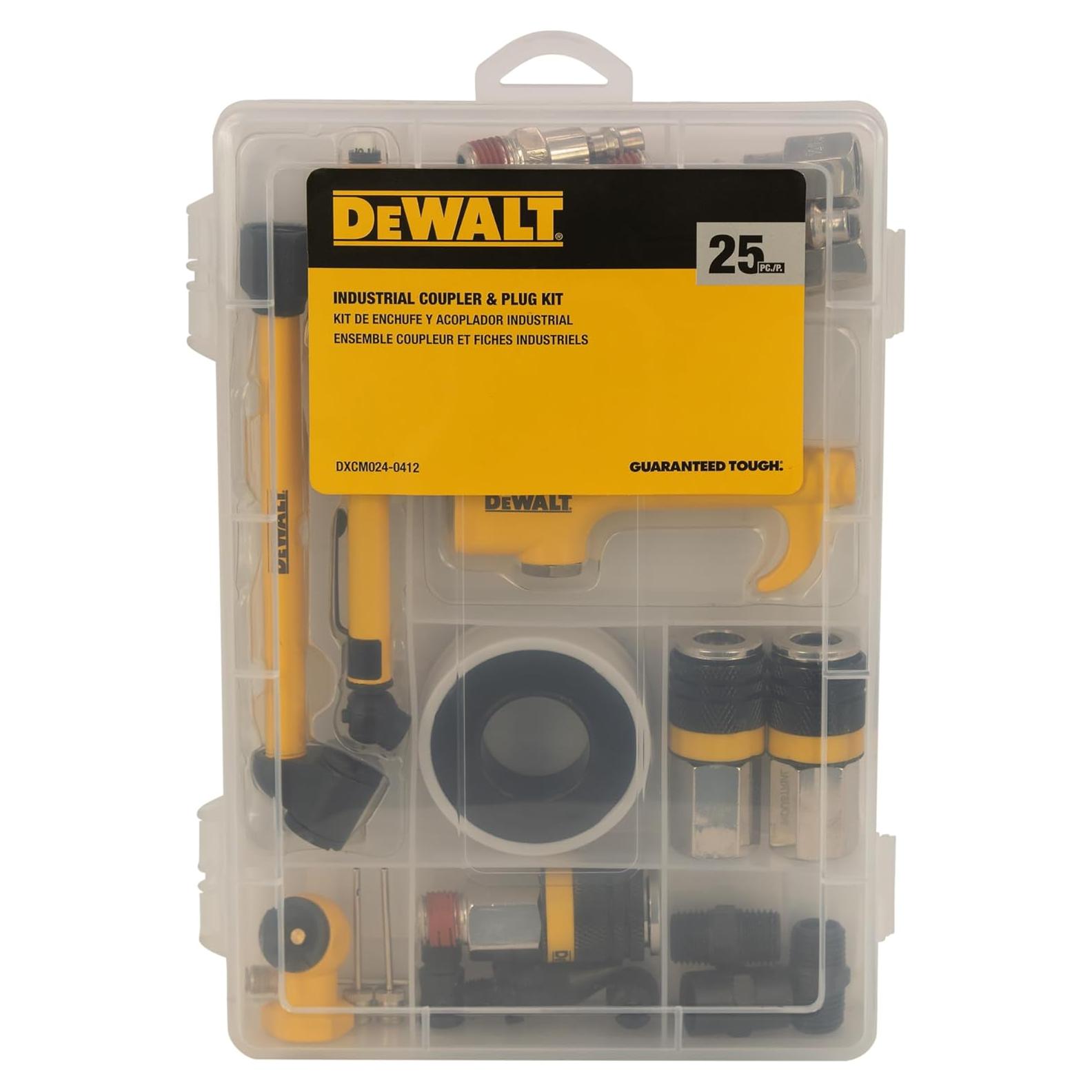Kit de Acopladores DEWALT 25 Piezas 1/4" Industrial