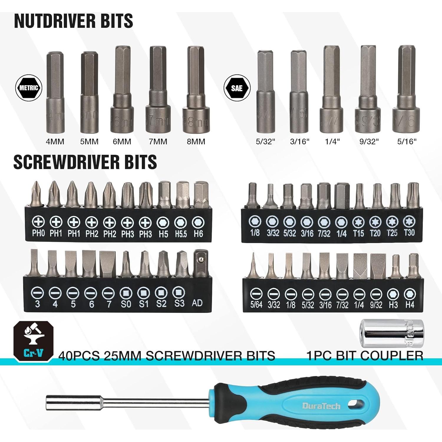 Kit de Herramientas Mecánicas DURATECH 121 Piezas con Caja