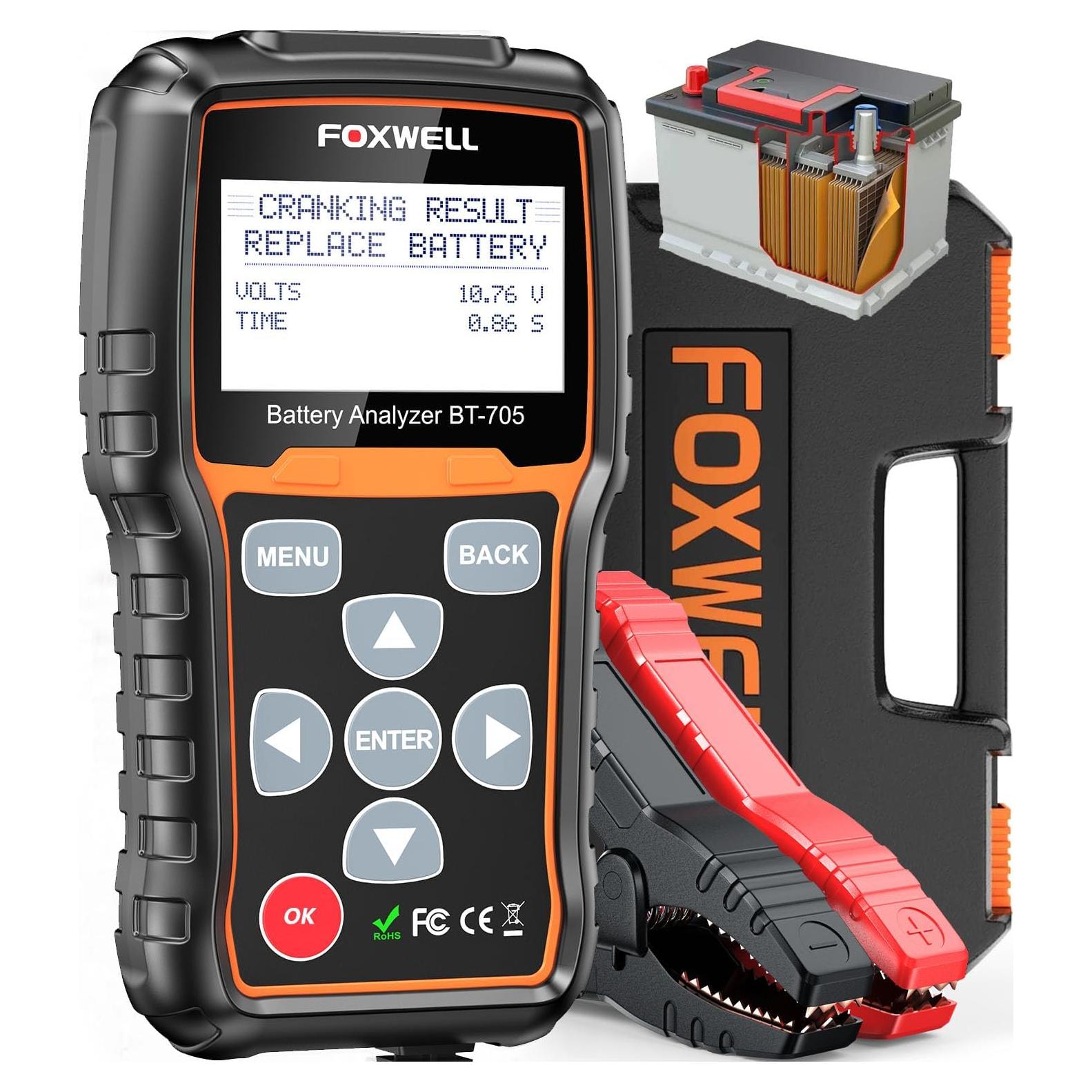 Probador de Baterías FOXWELL BT705 12V 24V Digital LCD