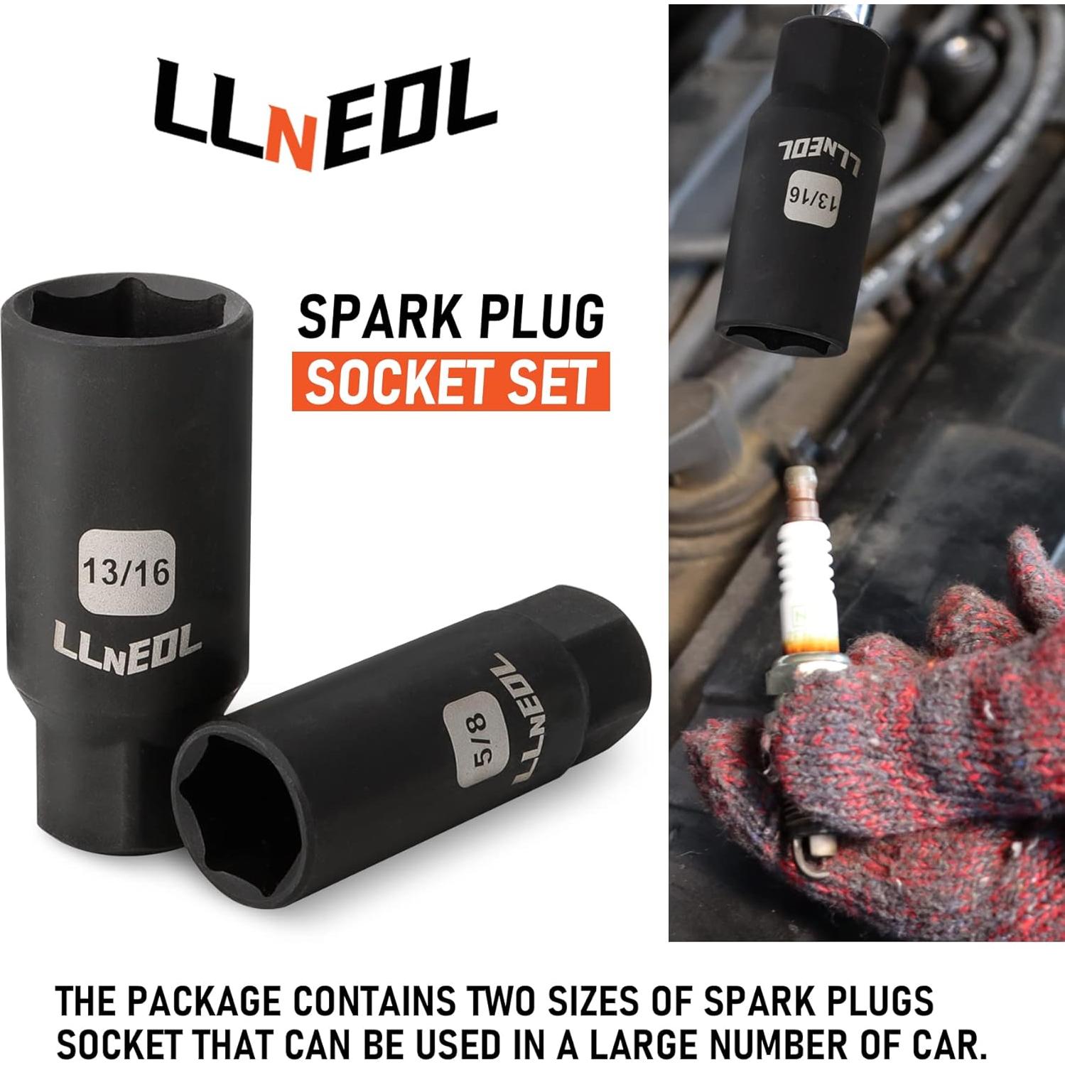 Juego de Enchufes de Impacto 3/8 LLNEDL 95 Piezas Métrico y SAE