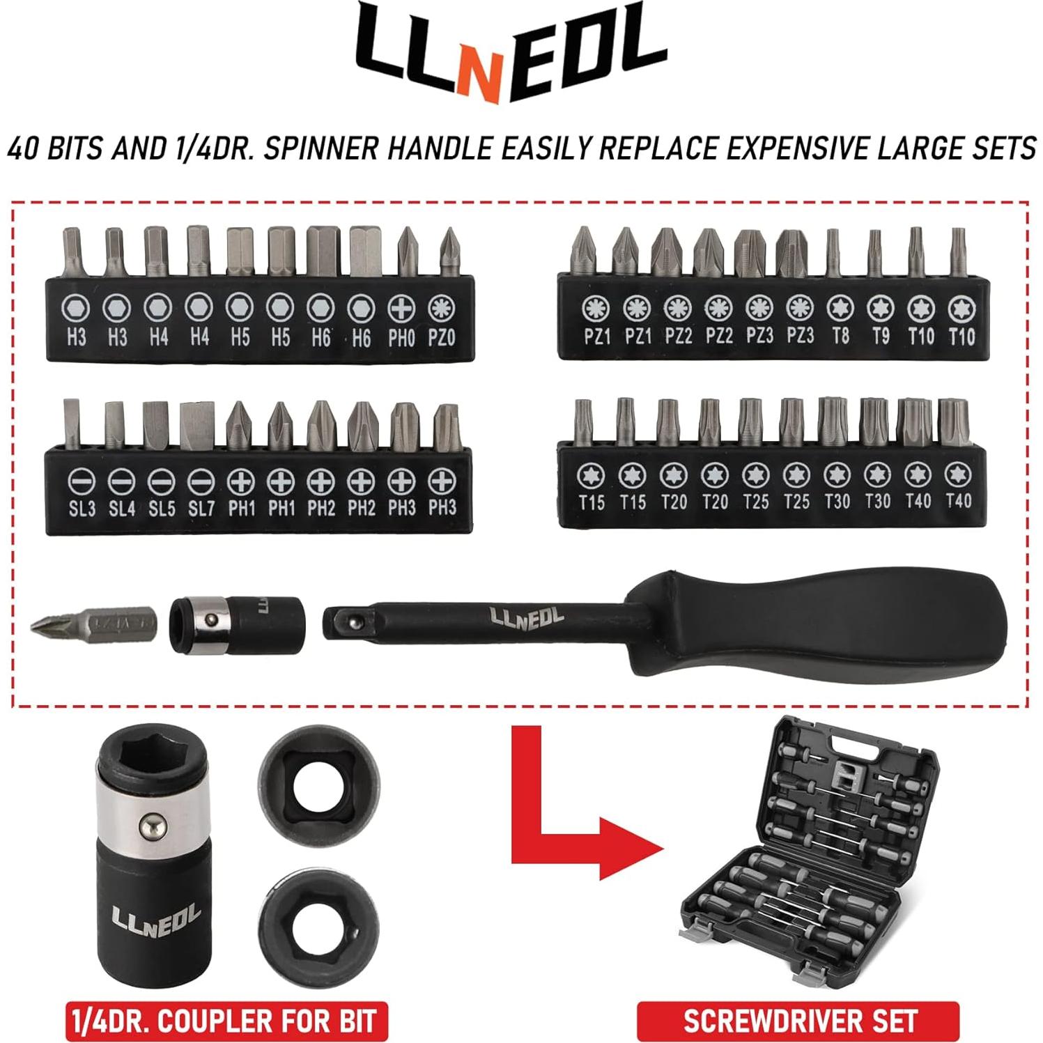 Juego de Enchufes de Impacto 3/8 LLNEDL 95 Piezas Métrico y SAE