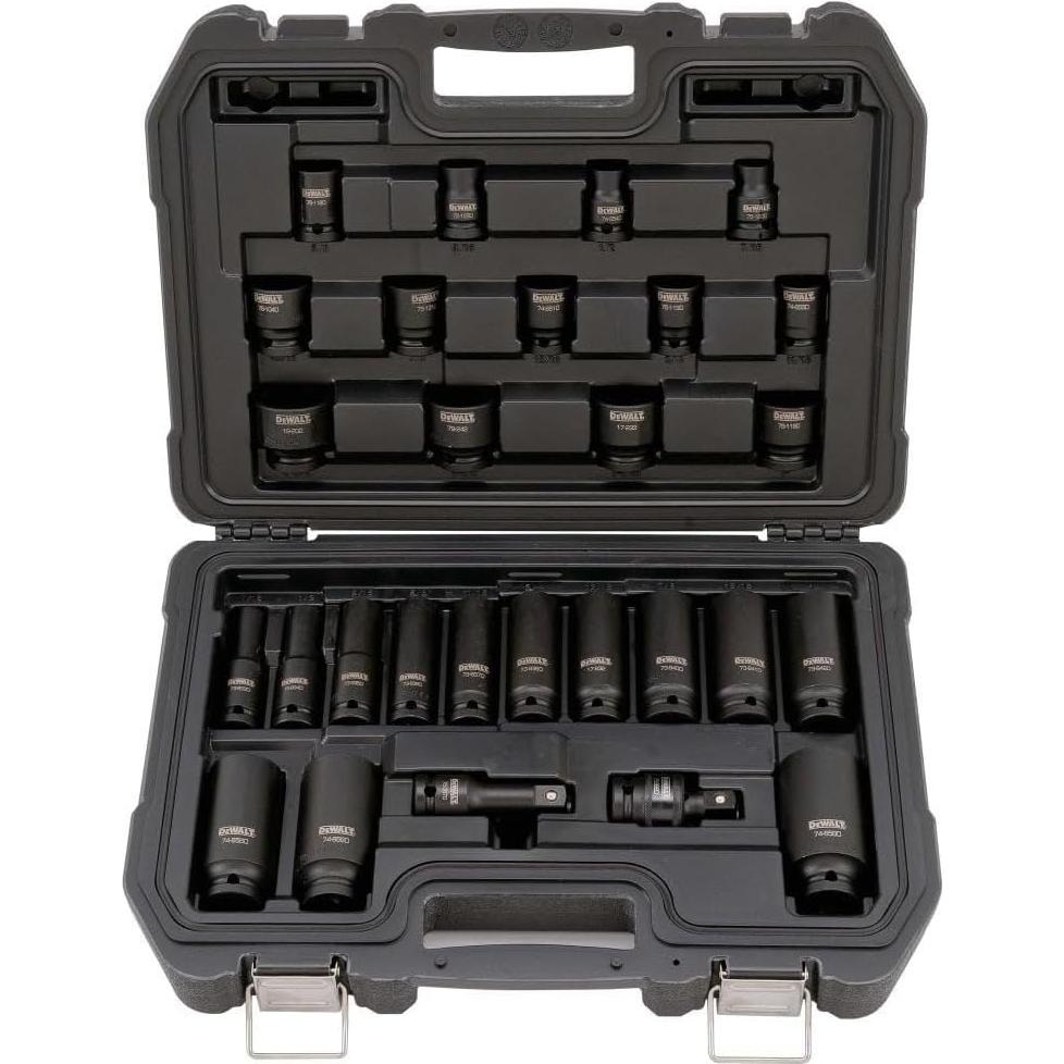 Impact Socket Set, SAE, Combination Set, 1/2-Inch Drive, 28-Piece (DWMT19244)