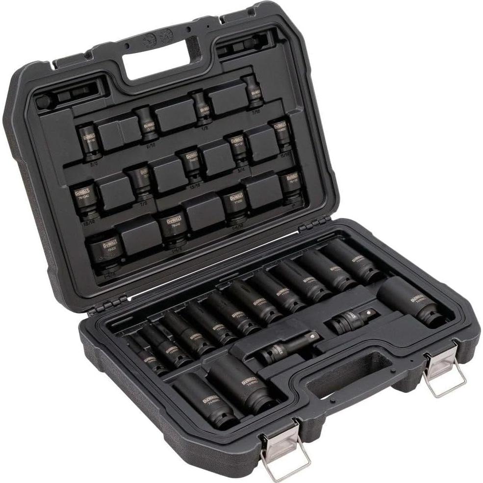 Impact Socket Set, SAE, Combination Set, 1/2-Inch Drive, 28-Piece (DWMT19244)