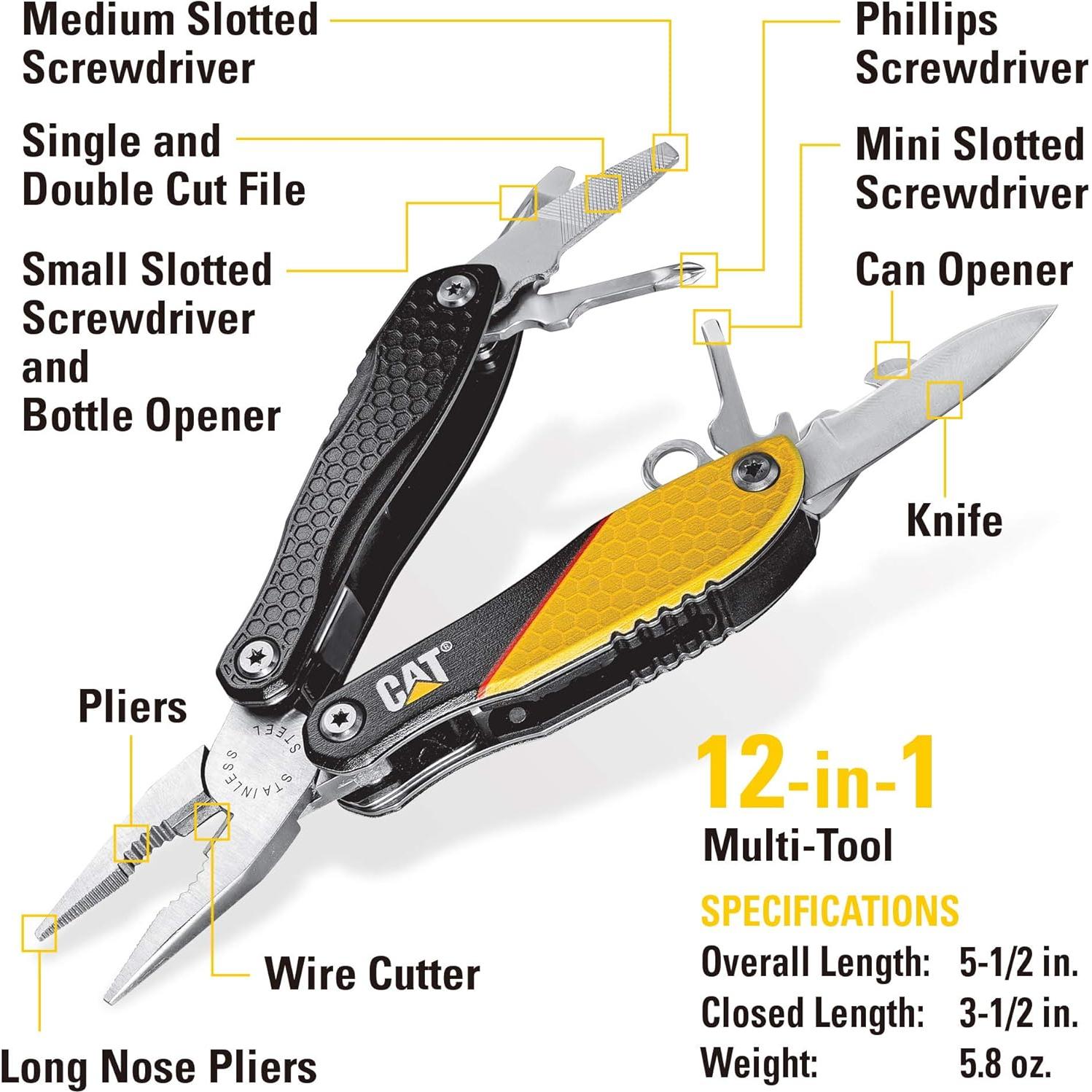 Juego de herramientas 3 piezas CAT 12-en-1 Amarillo