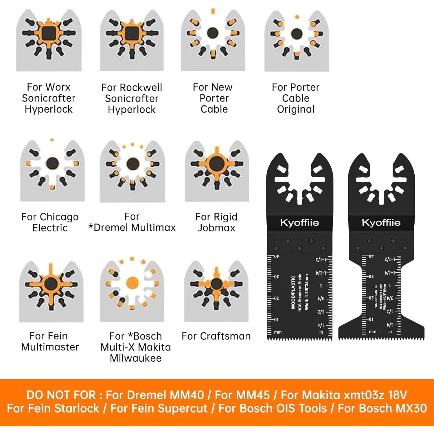 100 Cuchillas de Sierra Oscilante Kyoffiie para Madera y Plástico