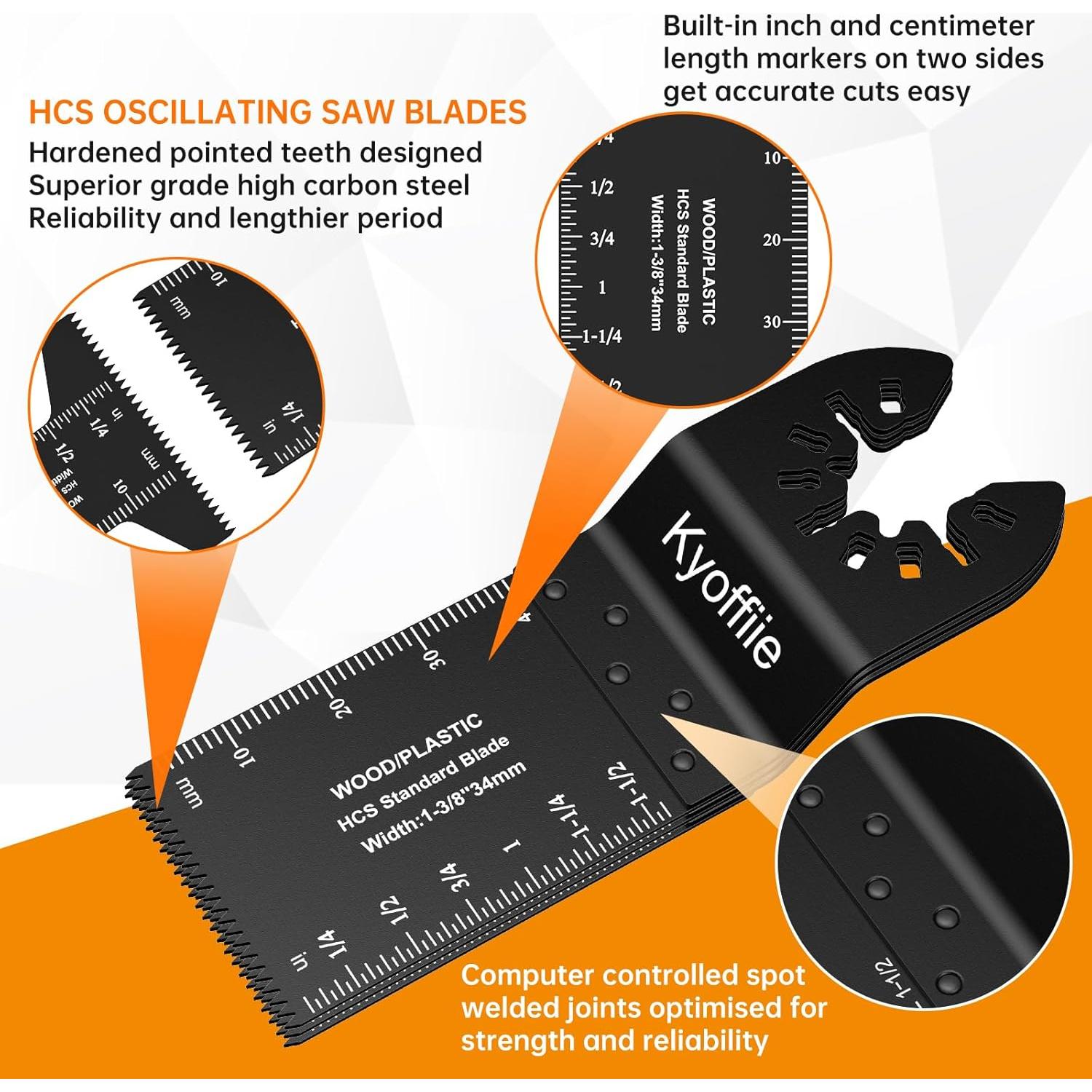 100 Cuchillas de Sierra Oscilante Kyoffiie para Madera y Plástico