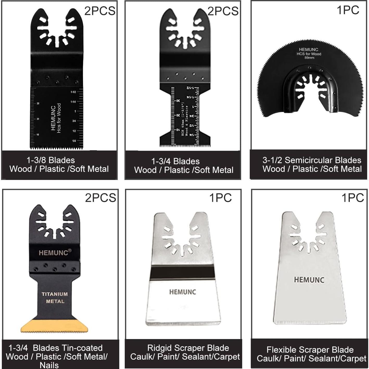 Kit de 118 Accesorios para Herramientas Oscilantes HEMUNC