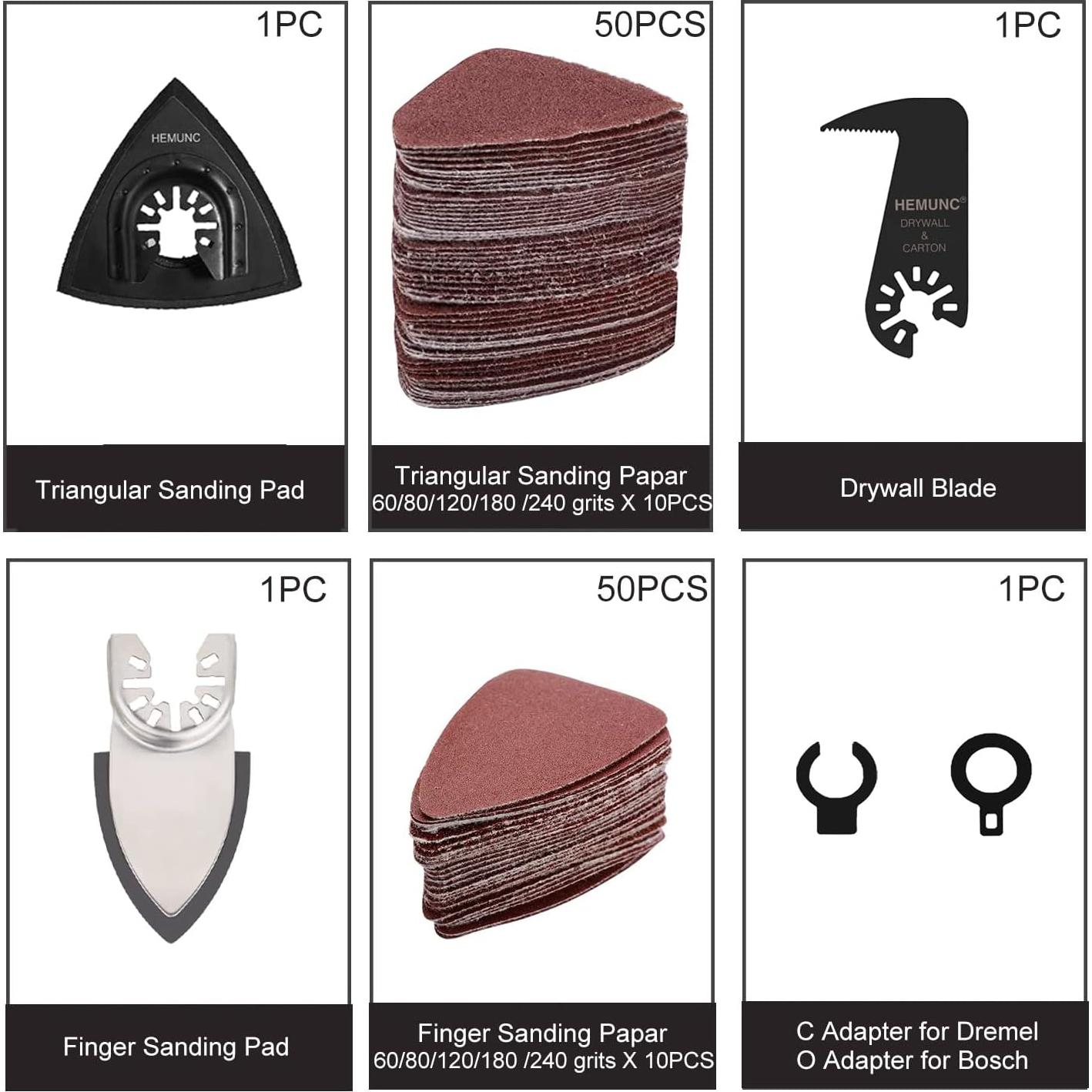 Kit de 118 Accesorios para Herramientas Oscilantes HEMUNC