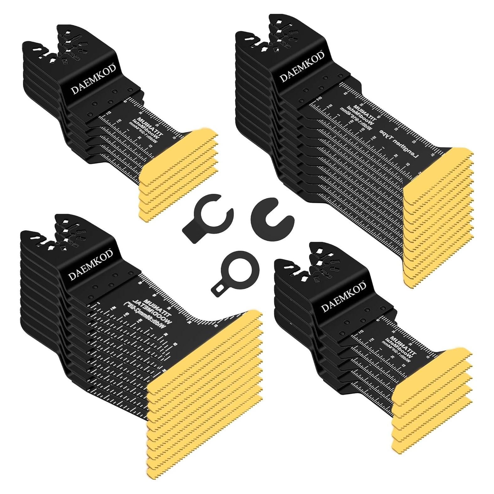 Hojas de sierra oscilante DAEMKOD 30 Pcs titanio metal madera