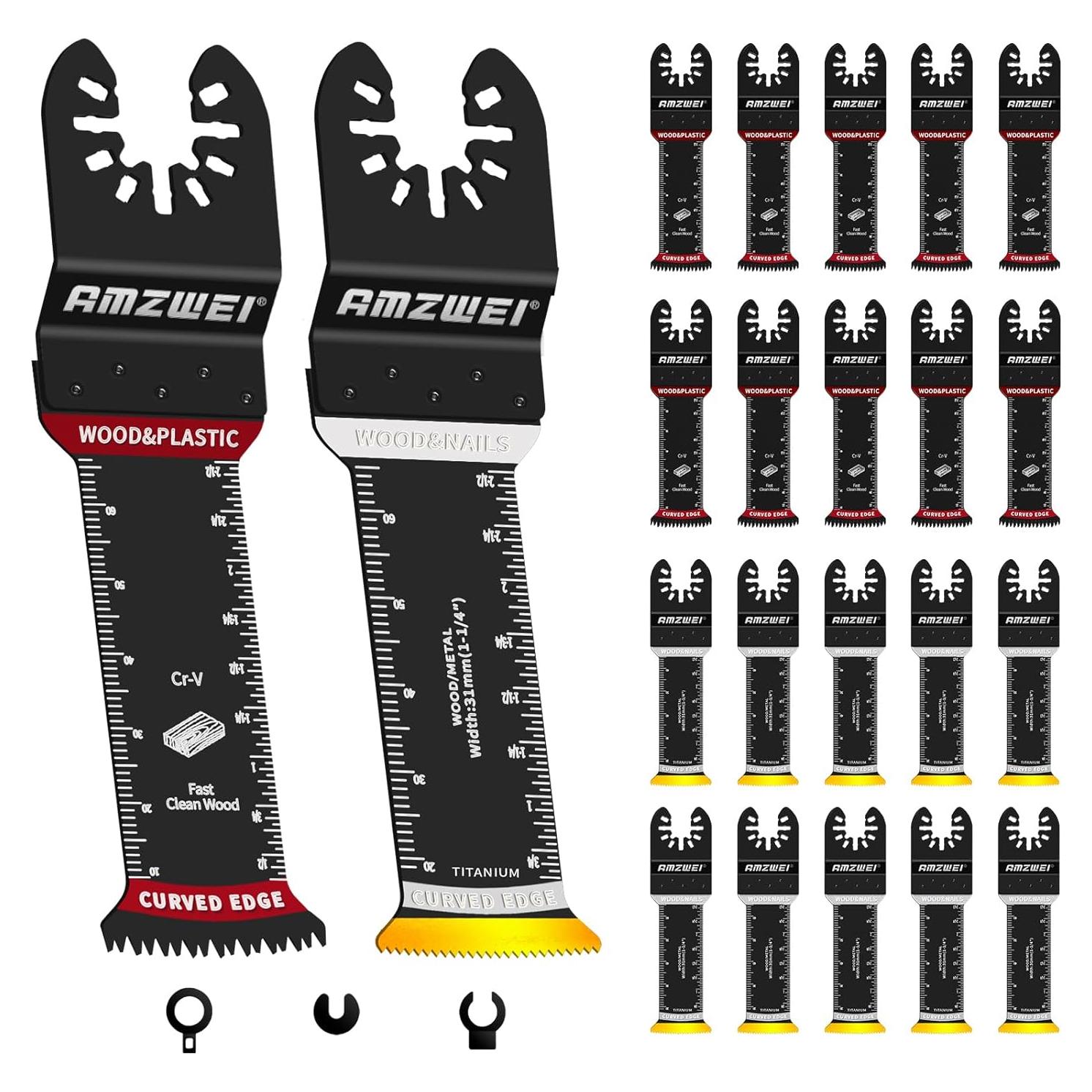 Cuchillas Oscilantes AMZWEI 20 Pcs Titanio 70mm Dientes Japoneses