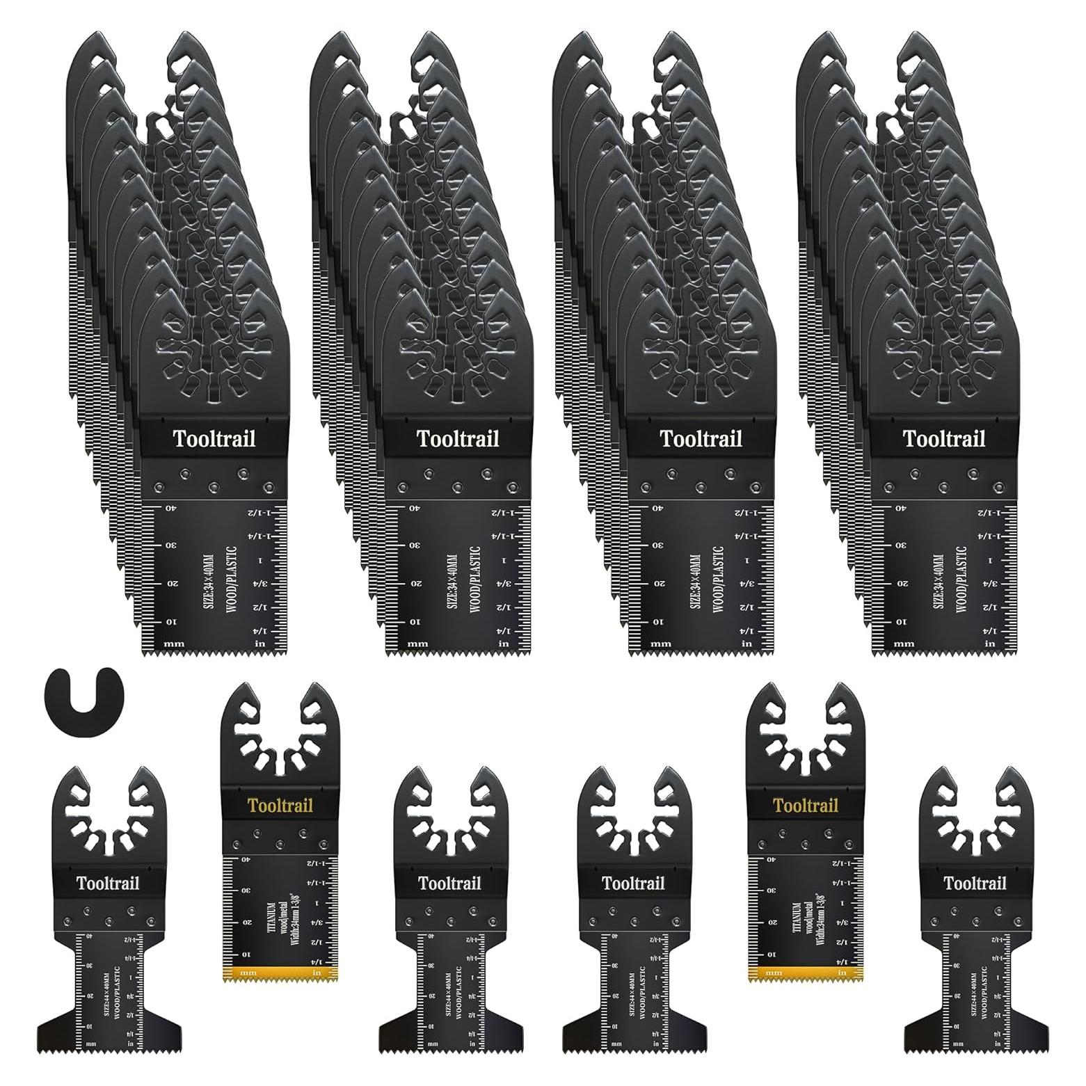 Kit 56 Cuchillas Oscilantes Tooltrail para Madera y Metal