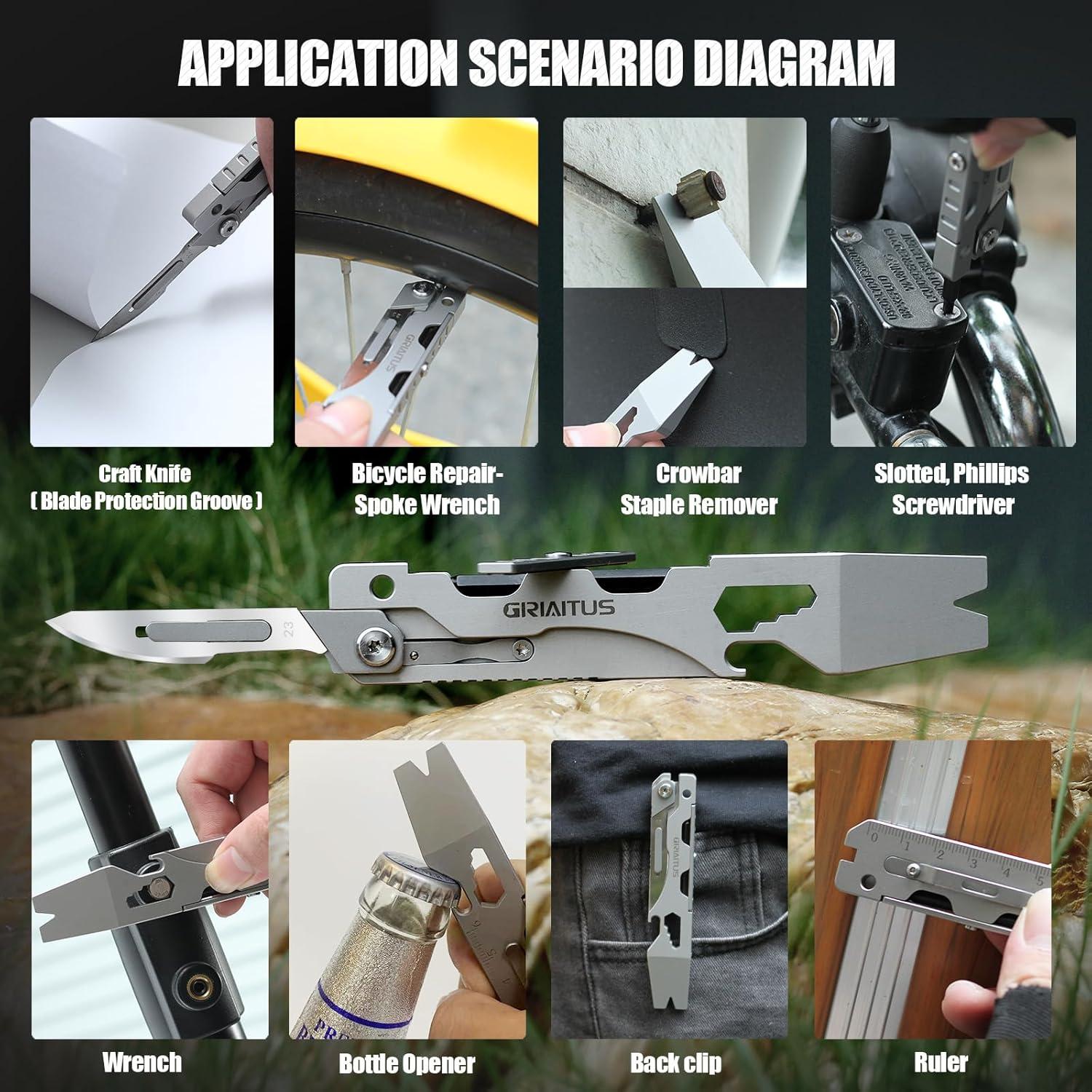 GIRIAITUS Multitool 9 en 1 Barra de Palanca y Cuchillo