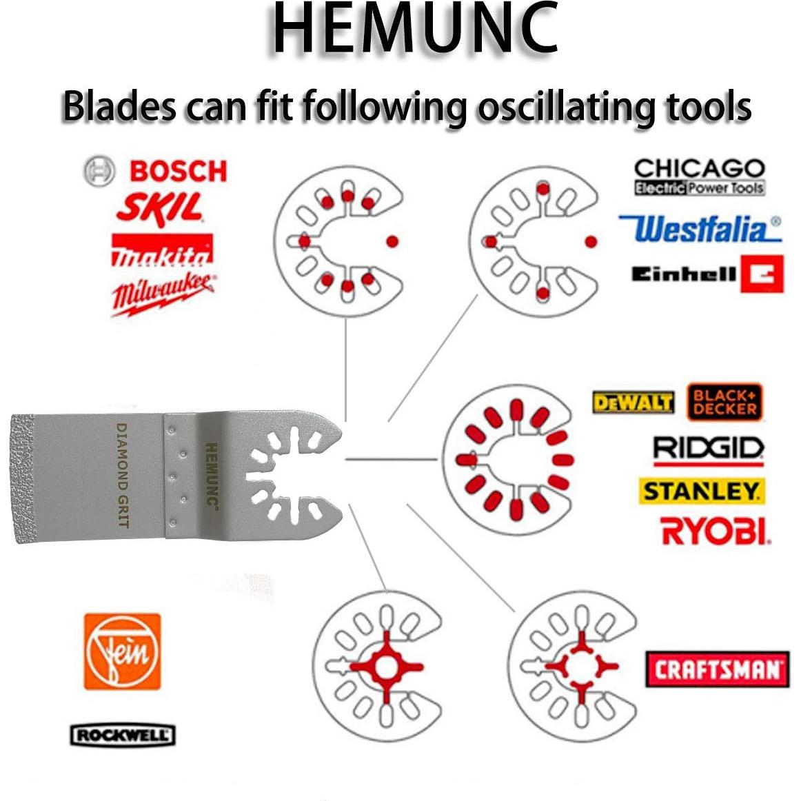 Hojas Oscilantes de Diamante HEMUNC 6 Piezas 3,49 cm