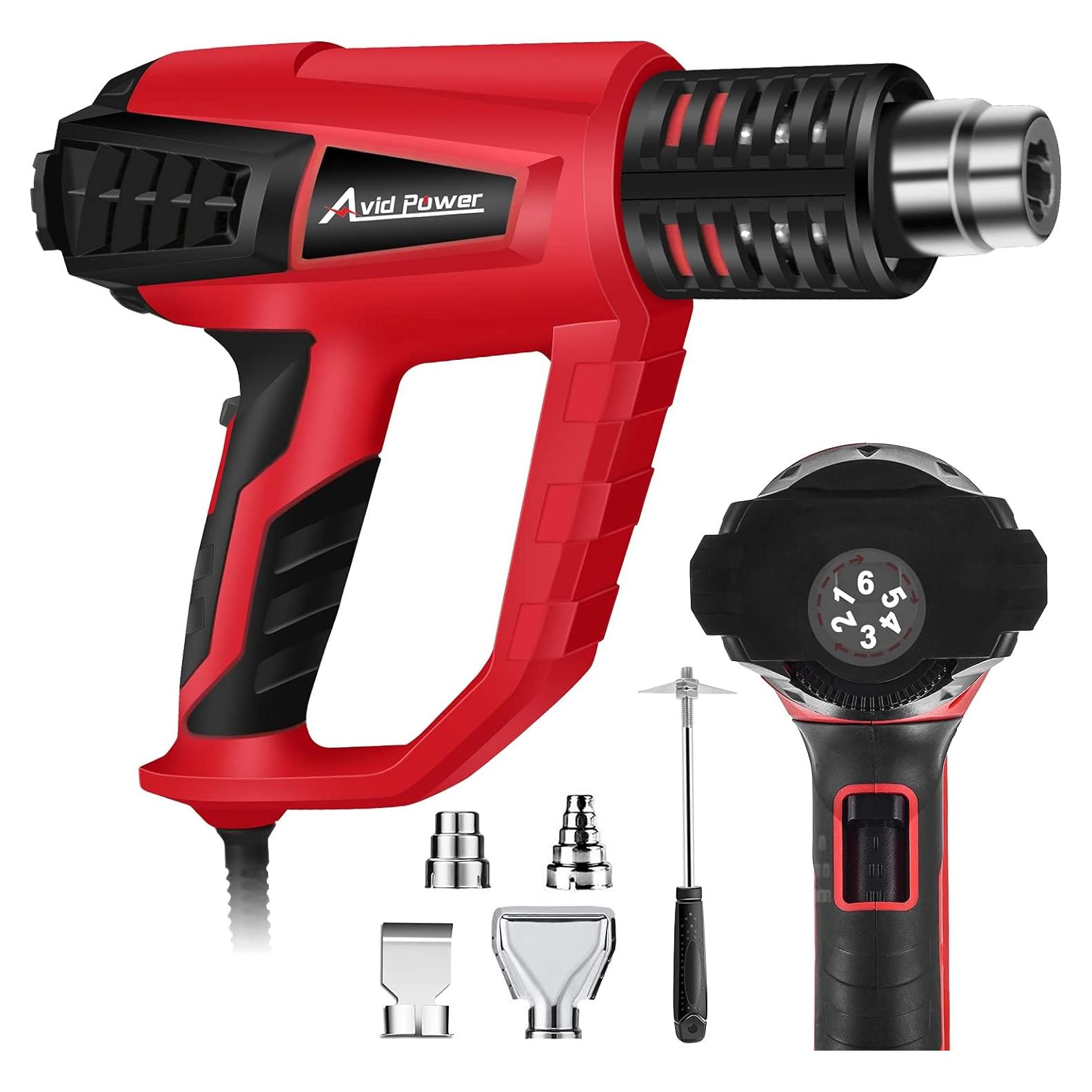 Pistola de Calor AVID POWER 1500W 3 Temperaturas y Accesorios