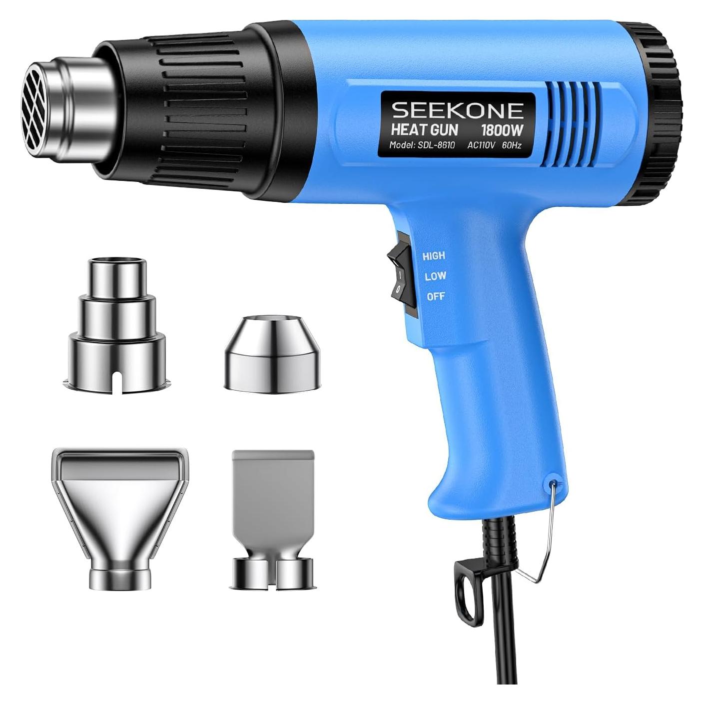 Pistola de Calor SEEKONE 1800W Doble Temperatura 300-500L/min