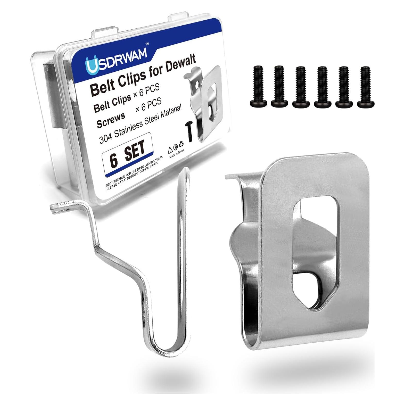 Ganchos para Cinturón Dewalt 6 Piezas Acero Inoxidable
