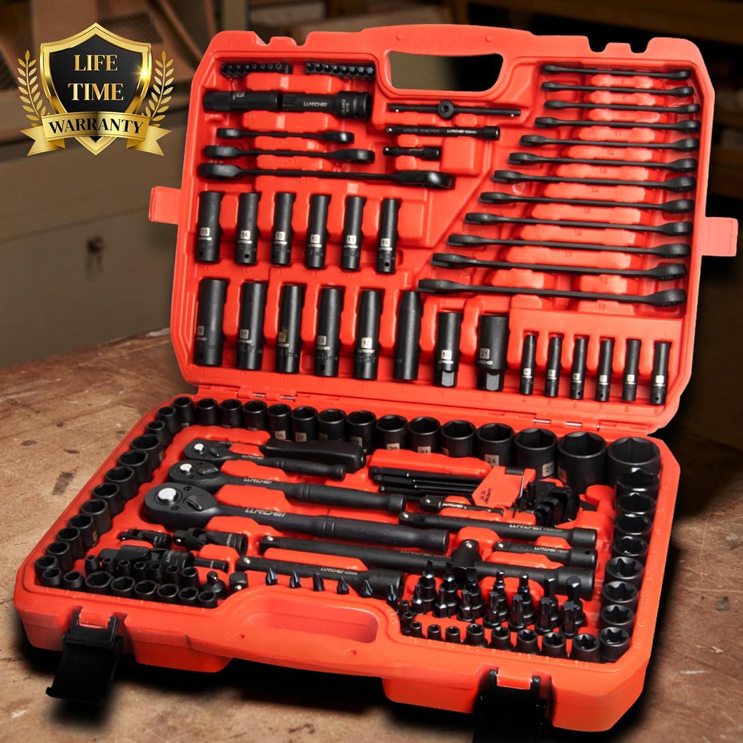 Juego de Herramientas Mecánicas LLNDEI 160 Piezas CR-V