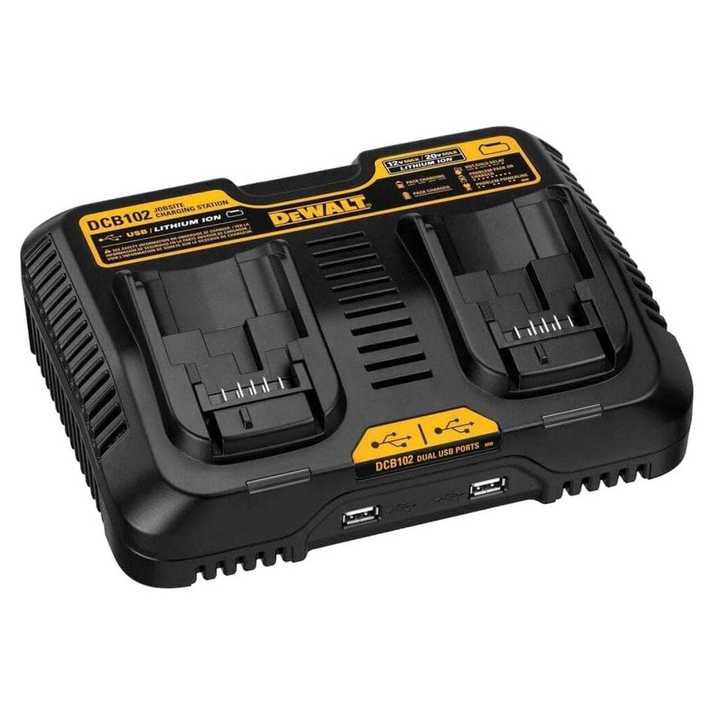 Cargador DEWALT DCB102 12/20V MAX con 2 puertos USB