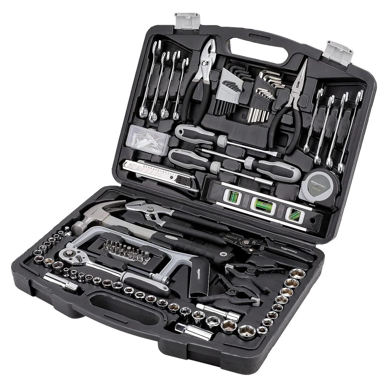 Conjunto de Herramientas de Mano 173 Piezas Amazon Basics