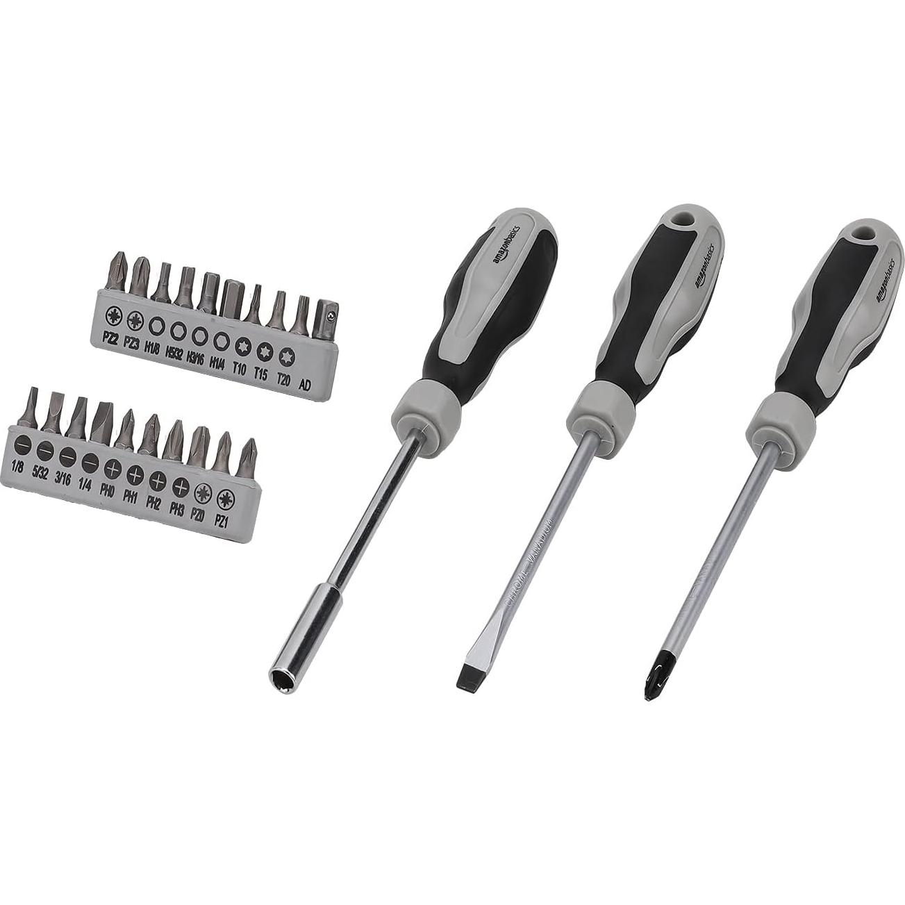 Conjunto de Herramientas de Mano 173 Piezas Amazon Basics