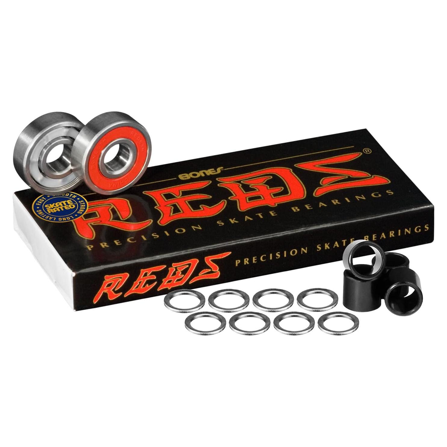 Rodamientos Bones Reds 608 con espaciadores y arandelas