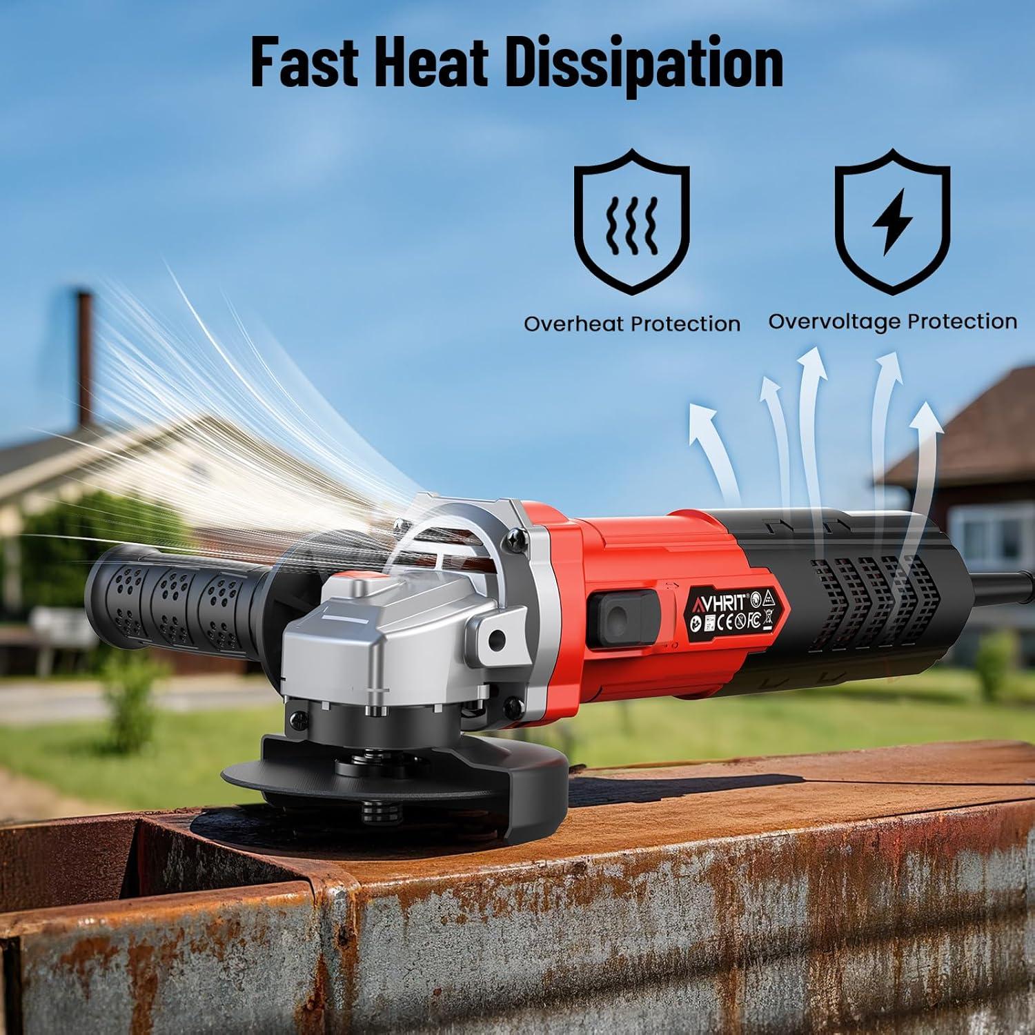 Amoladora Angular Avhrit 1200W 4.5" 13000 RPM Ergonómica