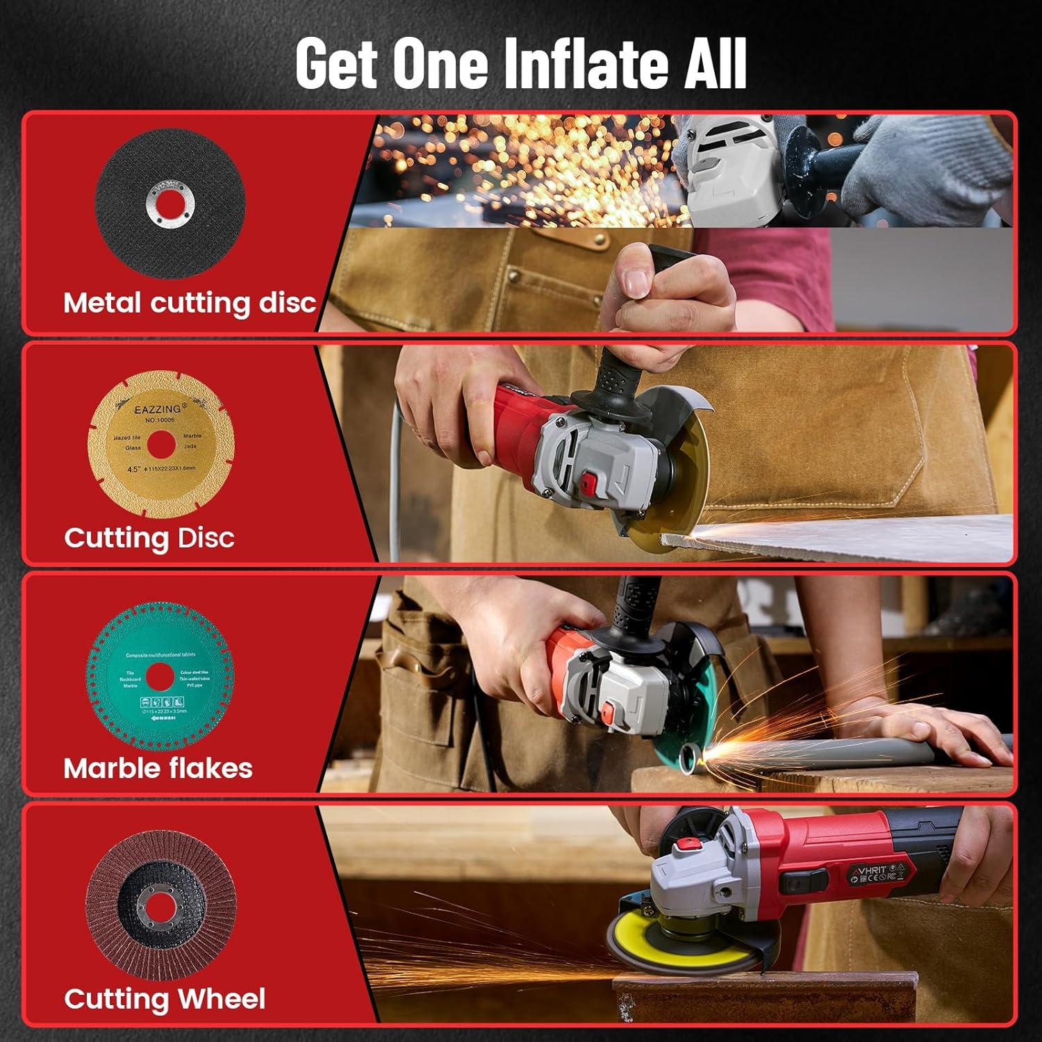 Amoladora Angular Avhrit 1200W 4.5" 13000 RPM Ergonómica