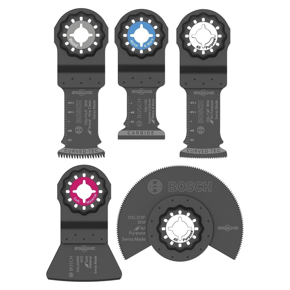 Juego de 5 Hojas Oscilantes Bosch OSL005C con Estuche