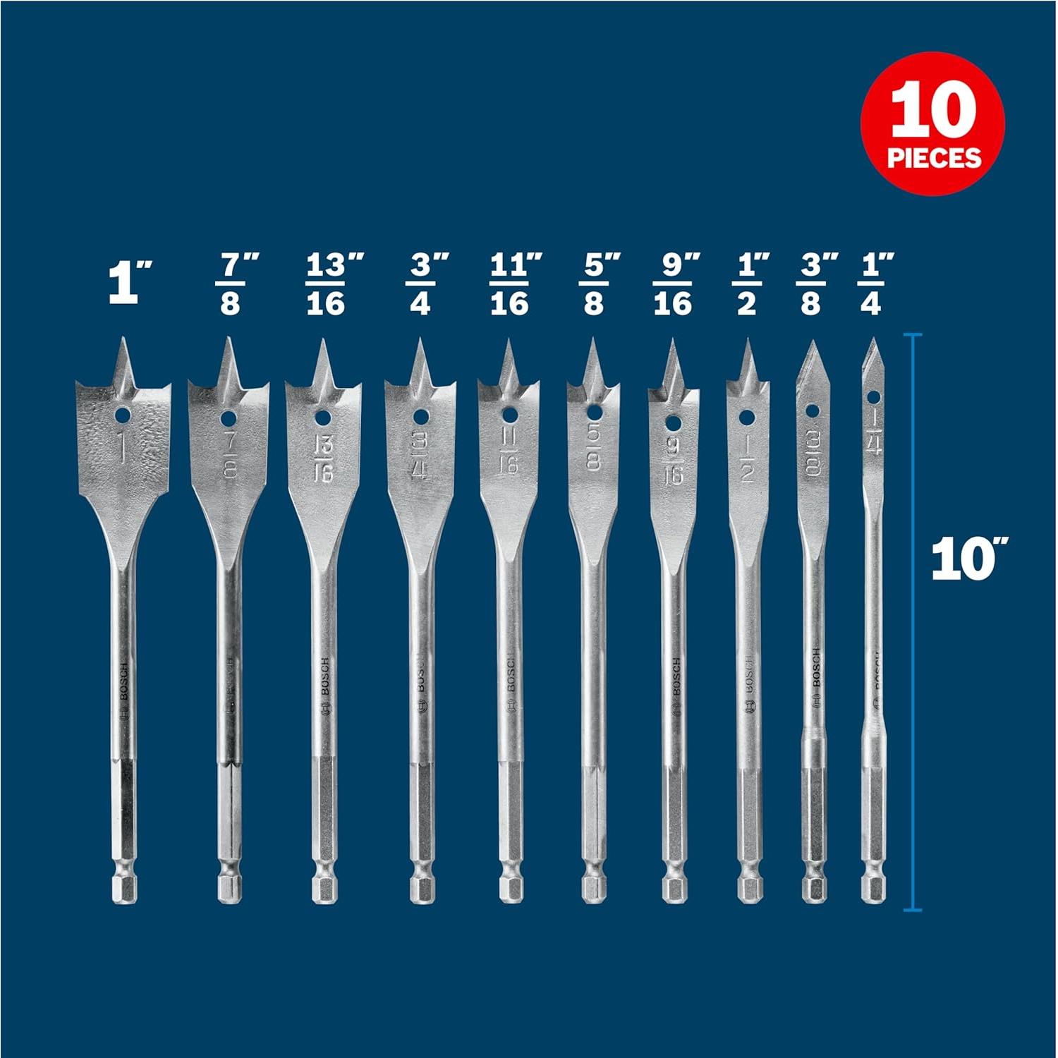 Juego de Brocas de Punta Cincel Bosch SB0010 10 Piezas