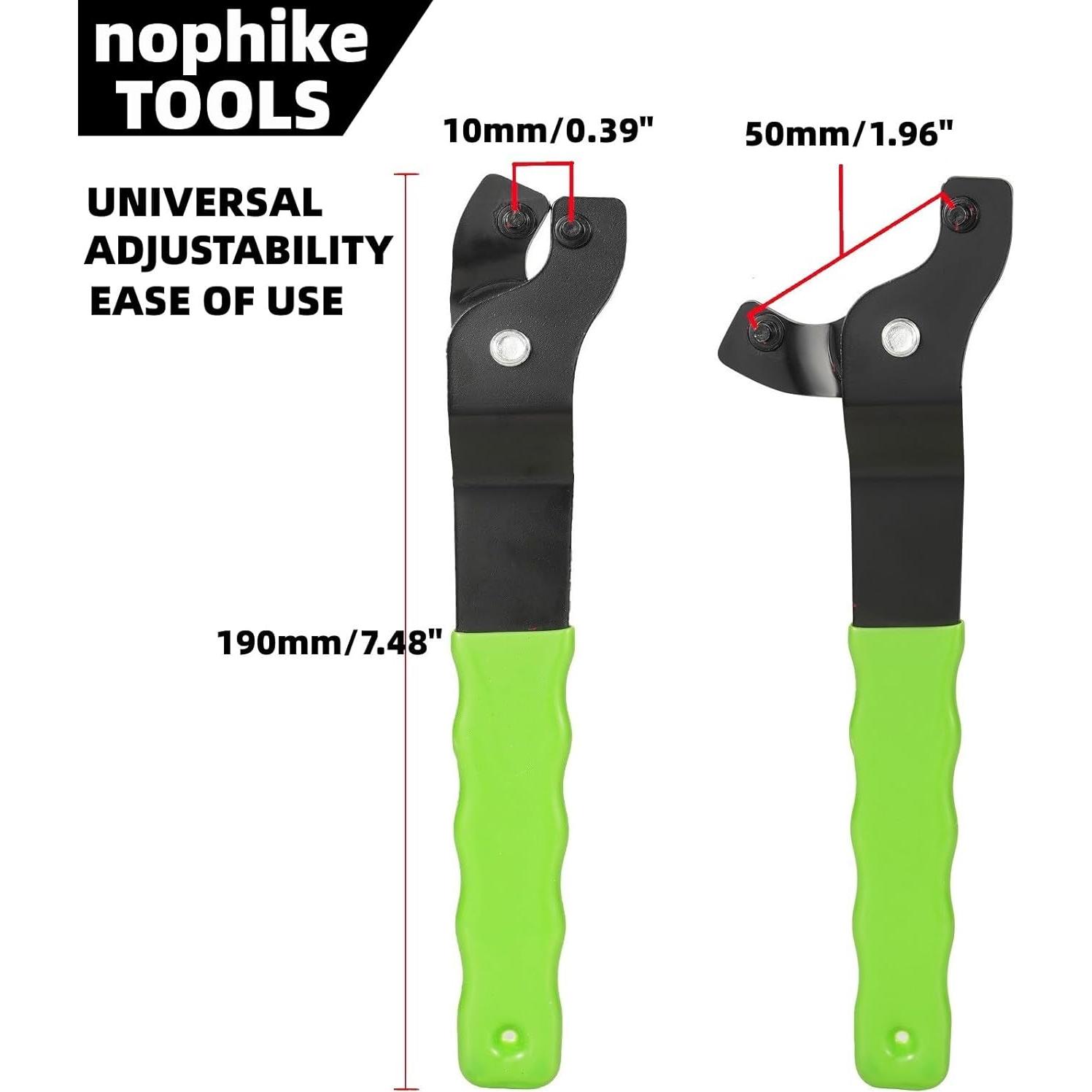 Llave Ajustable Nophike para Amoladora + Tuerca Brida 10-50mm