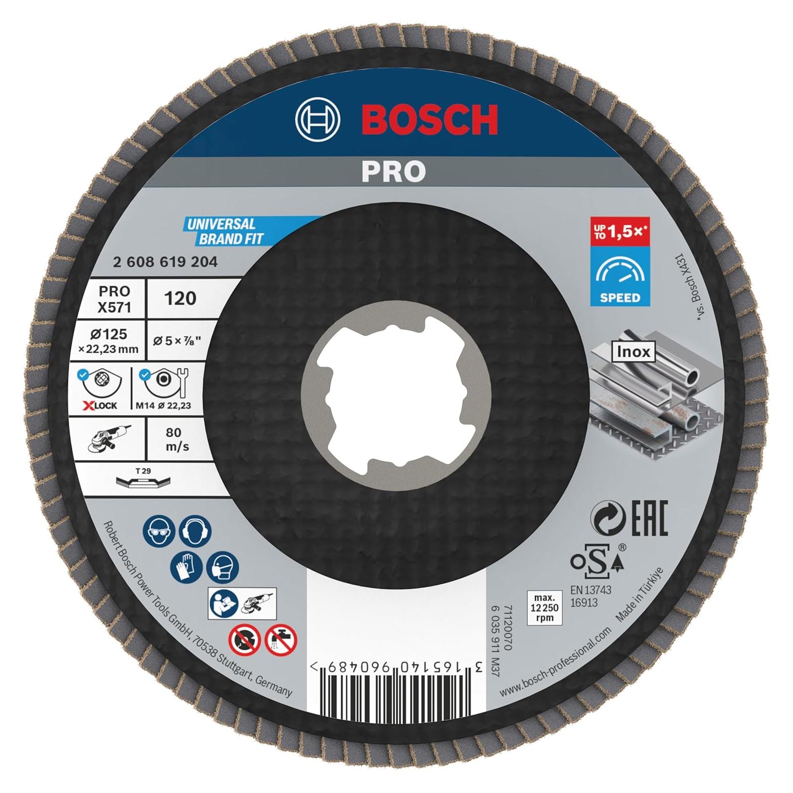 Disco de Lijado Bosch 125 mm X-Lock K120 para Metal