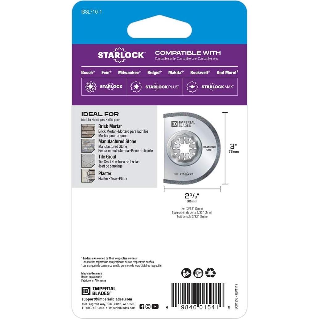 Cuchilla Segmento Grano Diamante Starlock 6cm Imperial