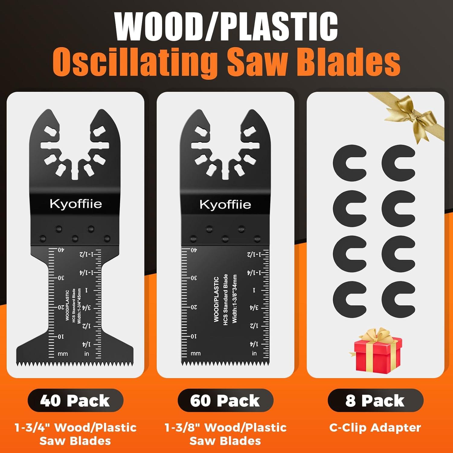 100 Cuchillas Oscilantes Kyoffiie para Madera y Plástico