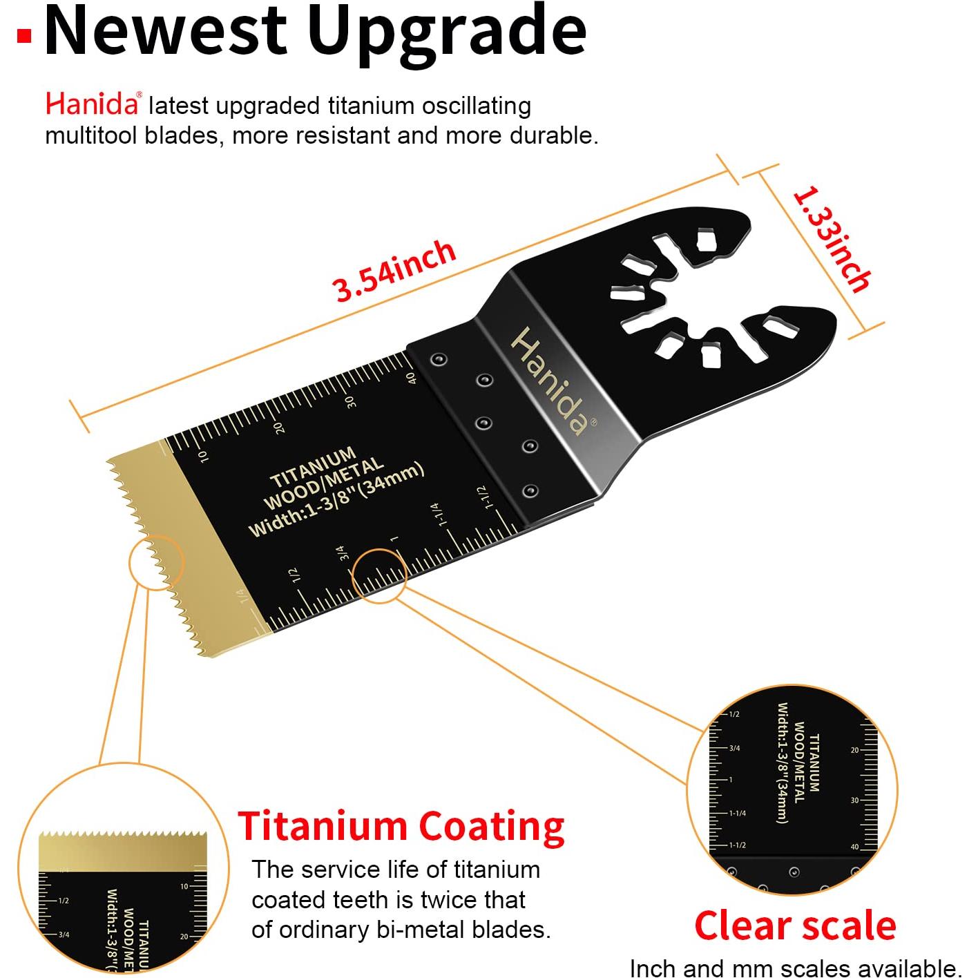 Juego de 13 Cuchillas Oscilantes Hanida para Madera y Metal