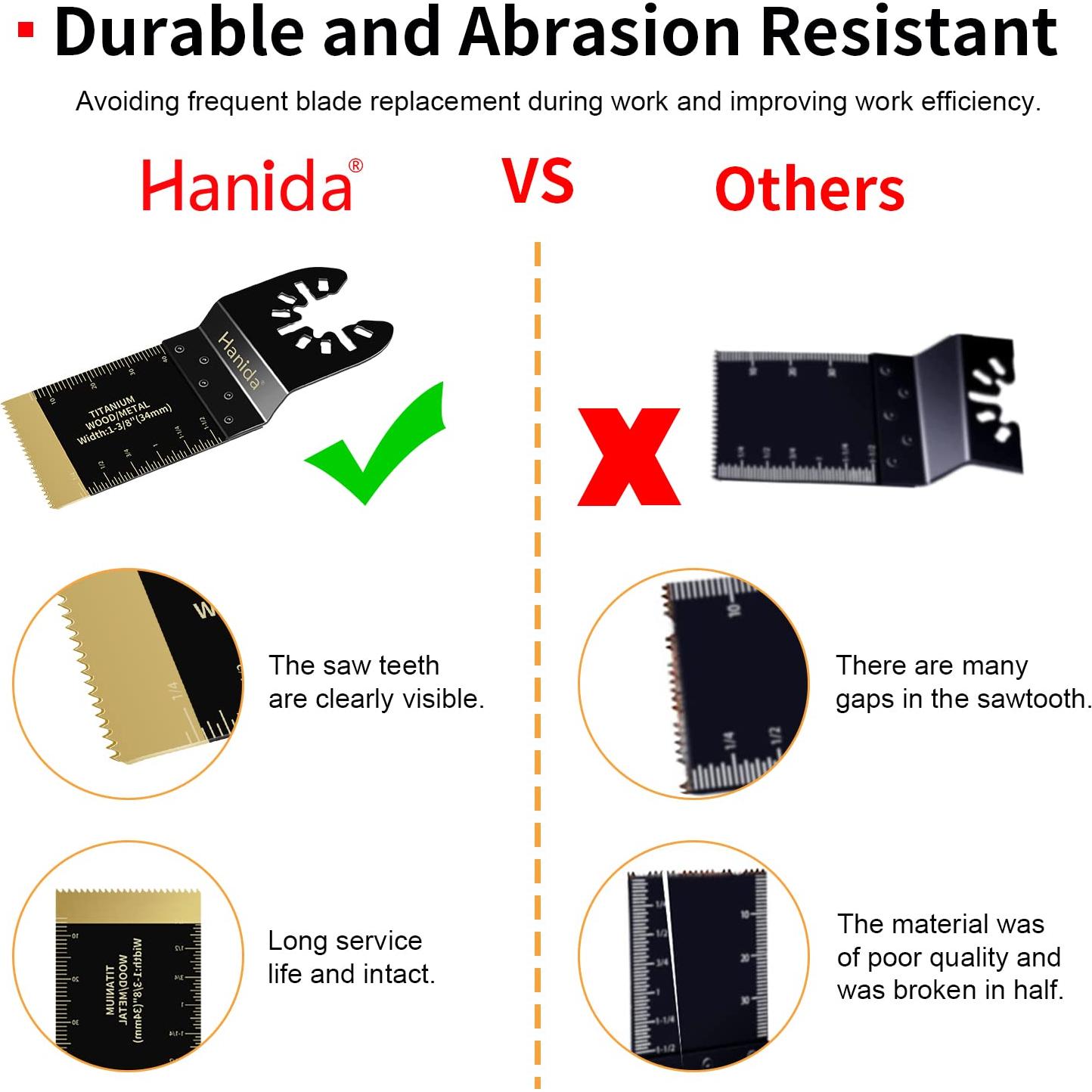 Juego de 13 Cuchillas Oscilantes Hanida para Madera y Metal