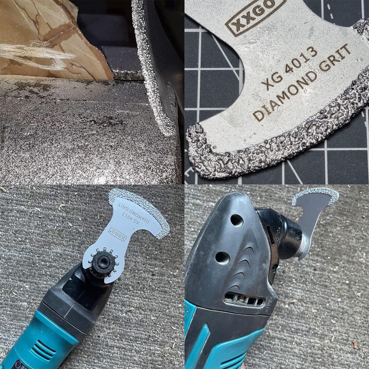 XXGO 8 Pcs Diamond Multi Tool Blades Compatible with Bosch Chicago Craftsman Dewalt Dremel Fein Genesis Harbor Freight Jobmax Makita Milwaukee Porter Cable Ridgid Ryobi Rockwell XGM0603