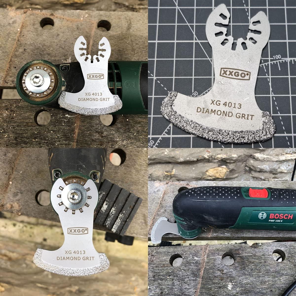 XXGO 8 Pcs Diamond Multi Tool Blades Compatible with Bosch Chicago Craftsman Dewalt Dremel Fein Genesis Harbor Freight Jobmax Makita Milwaukee Porter Cable Ridgid Ryobi Rockwell XGM0603