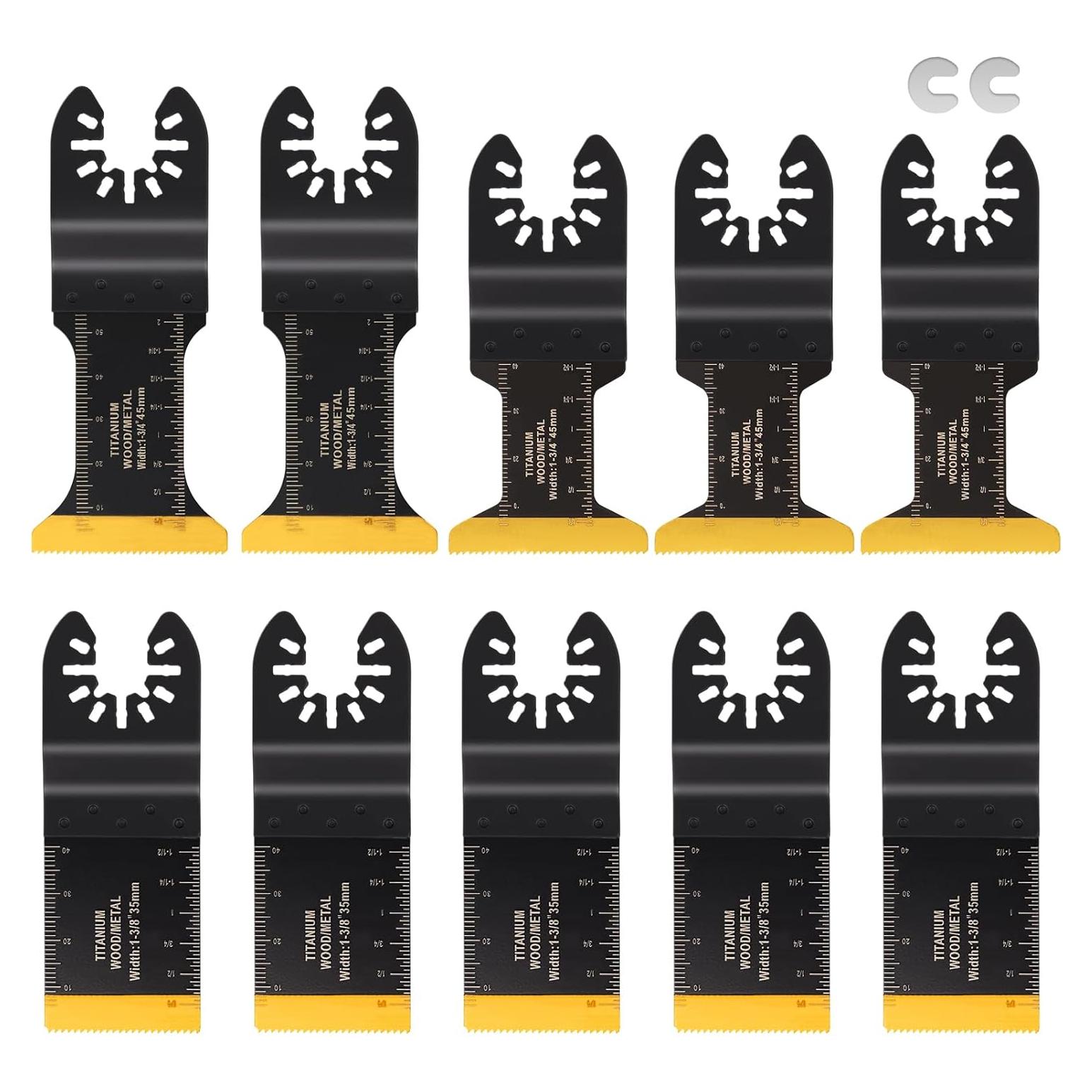 Cuchillas Oscilantes COMOWARE 10Pcs Titanio Multi-Tarea