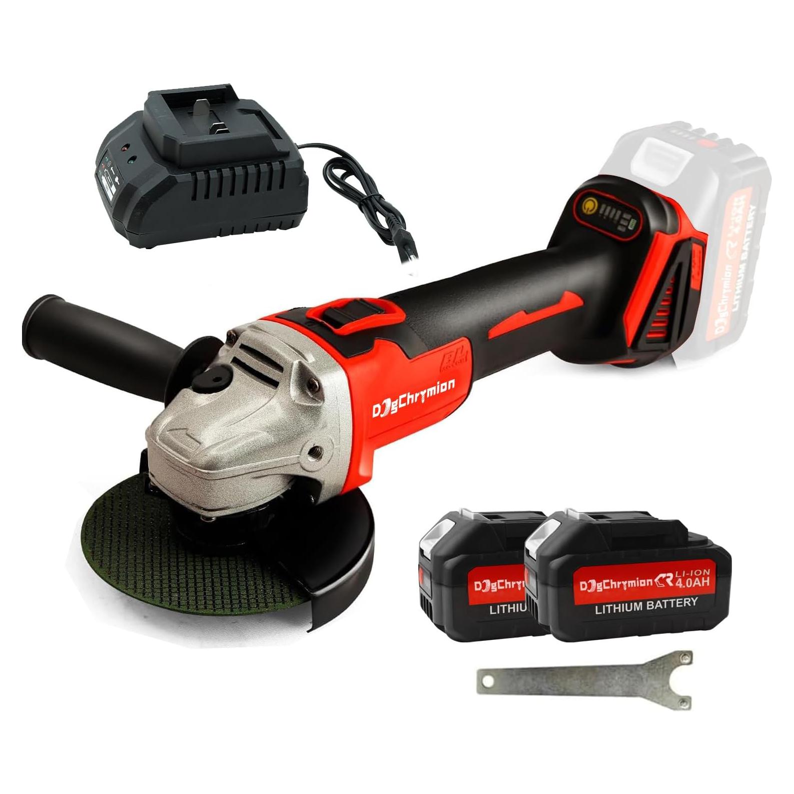 Amoladora Angular Inalámbrica DogChrymion 20V 8500 RPM 11,43 cm