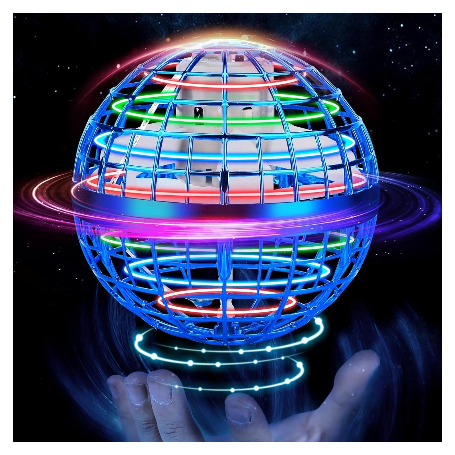 Bola Voladora Mini Drone Junywell Azul con Luces LED