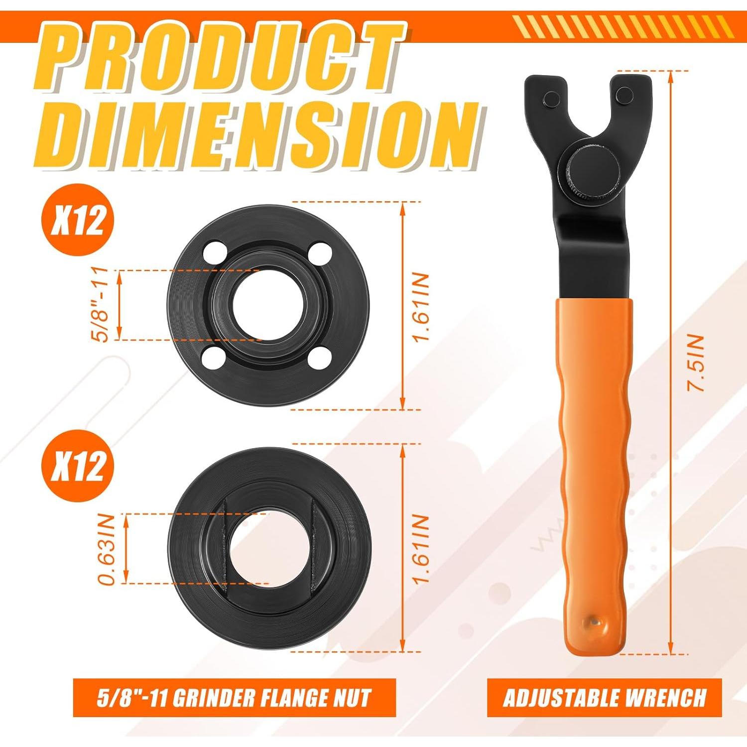 Kit de Llave y Tuercas para Amoladora Hicarer 25 Pcs