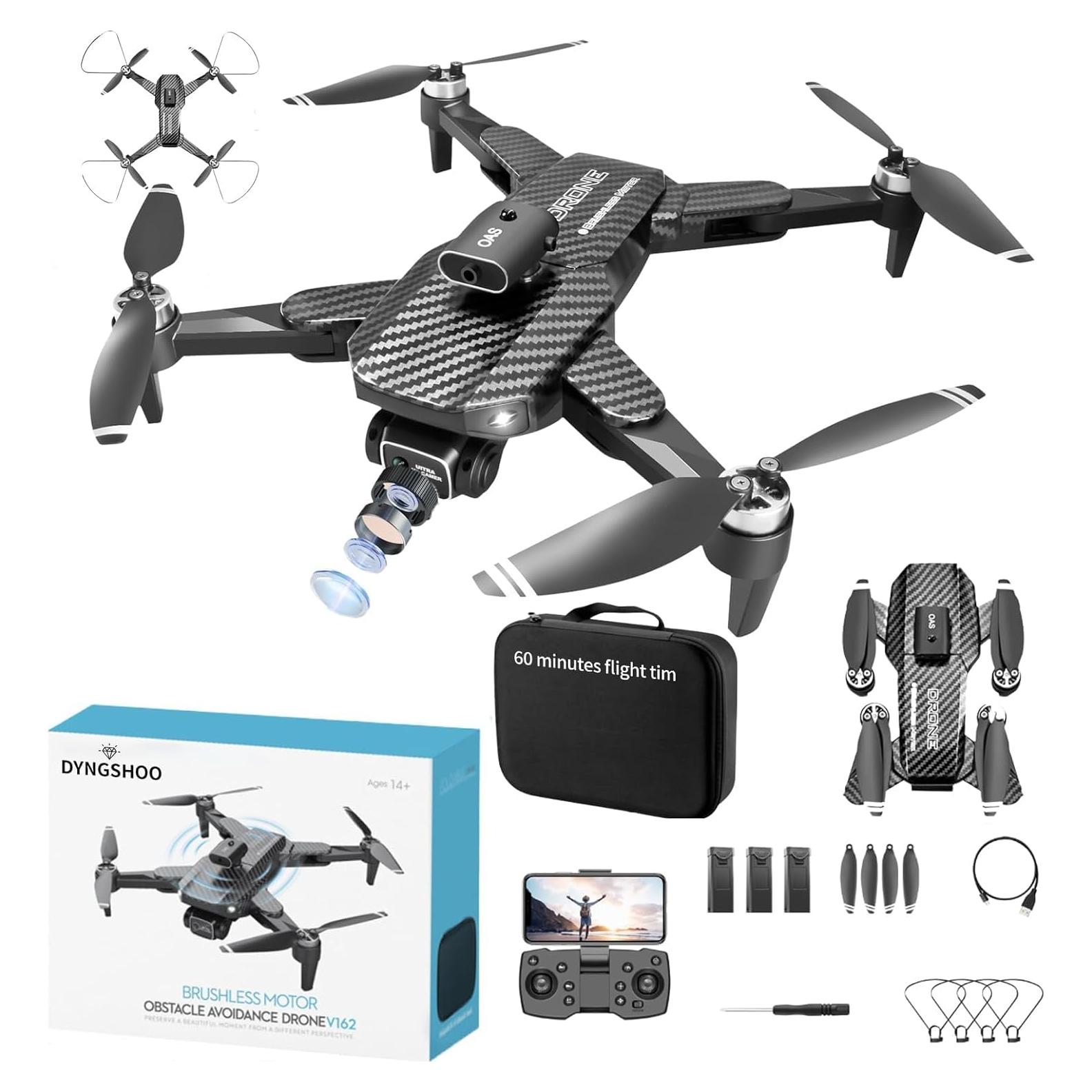 Dron 4K LOQFGDW Plegable con Cámara Dual y 60 min Vuelo