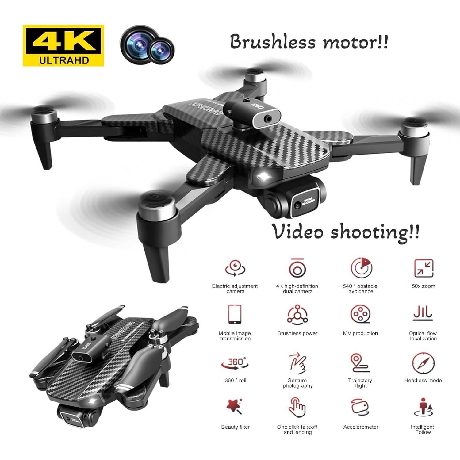 Dron 4K LOQFGDW Plegable con Cámara Dual y 60 min Vuelo