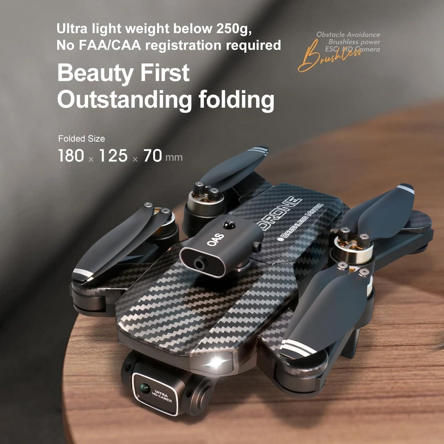 Dron 4K LOQFGDW Plegable con Cámara Dual y 60 min Vuelo