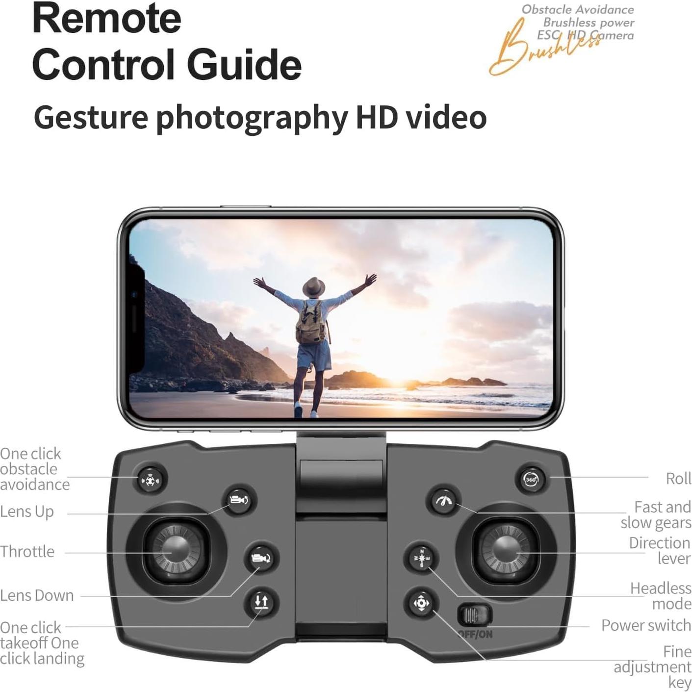 Dron 4K LOQFGDW Plegable con Cámara Dual y 60 min Vuelo