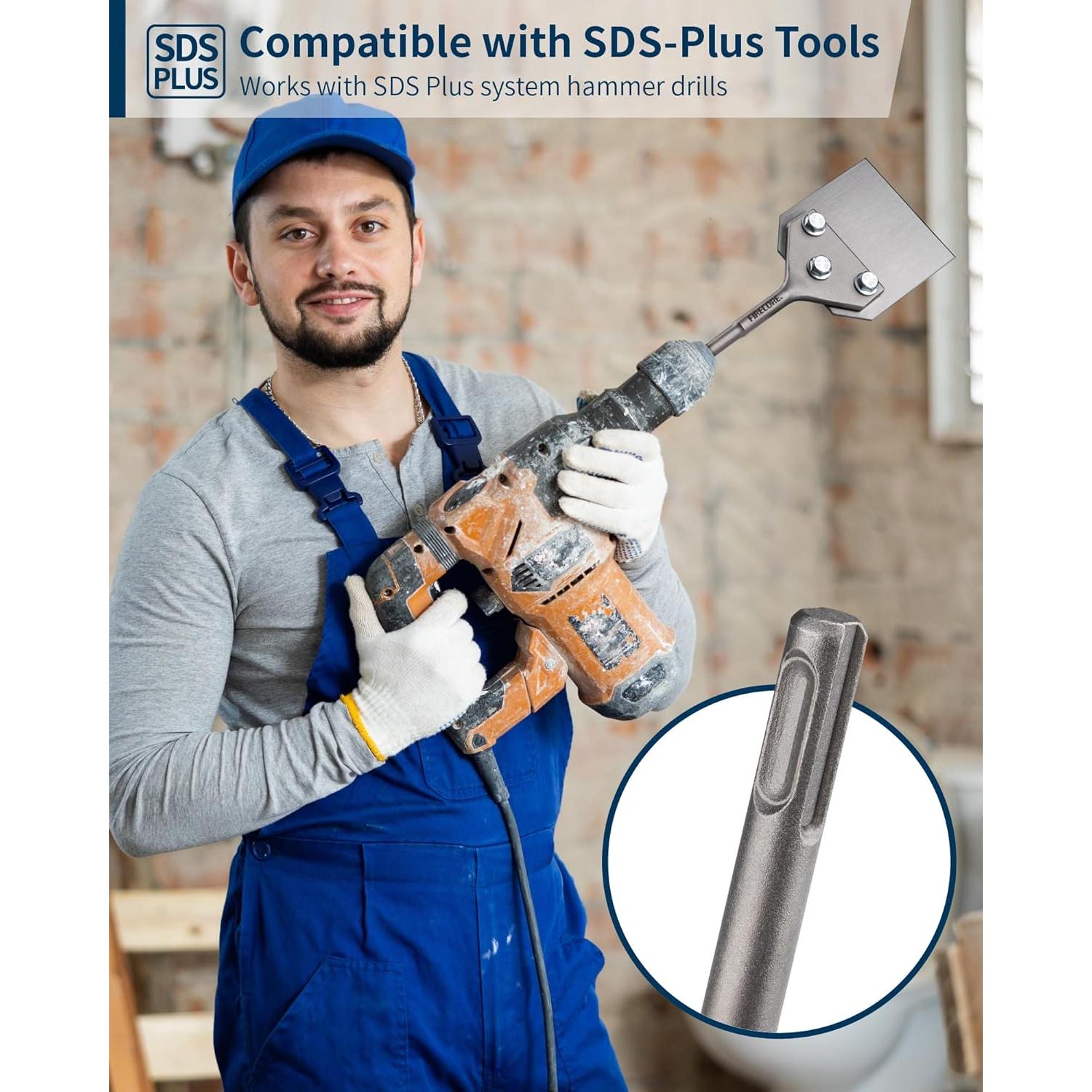 Raspador de Piso Firecore SDS Plus 10x4 cm Cuchilla Reemplazable