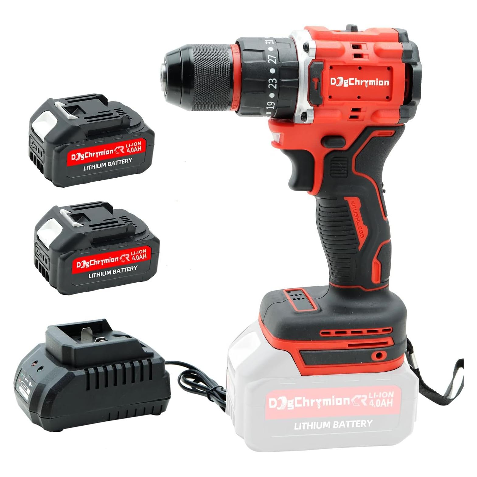 Taladro Inalámbrico DogChrymion 20V 1500 RPM 50 Nm 43 Piezas