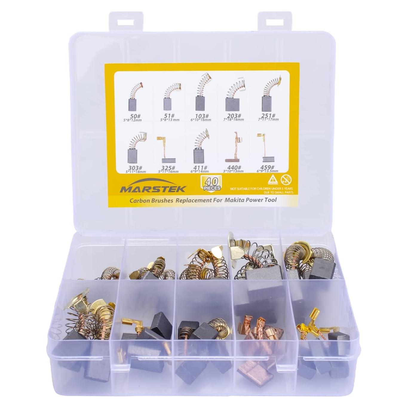 Juego 40Pcs Escobillas de Carbón Makita 10 Tamaños