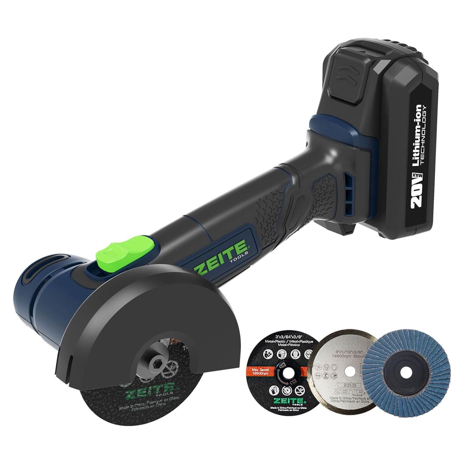 Mini Cortadora Inalámbrica Zeite 20V, 3" Discos de Corte